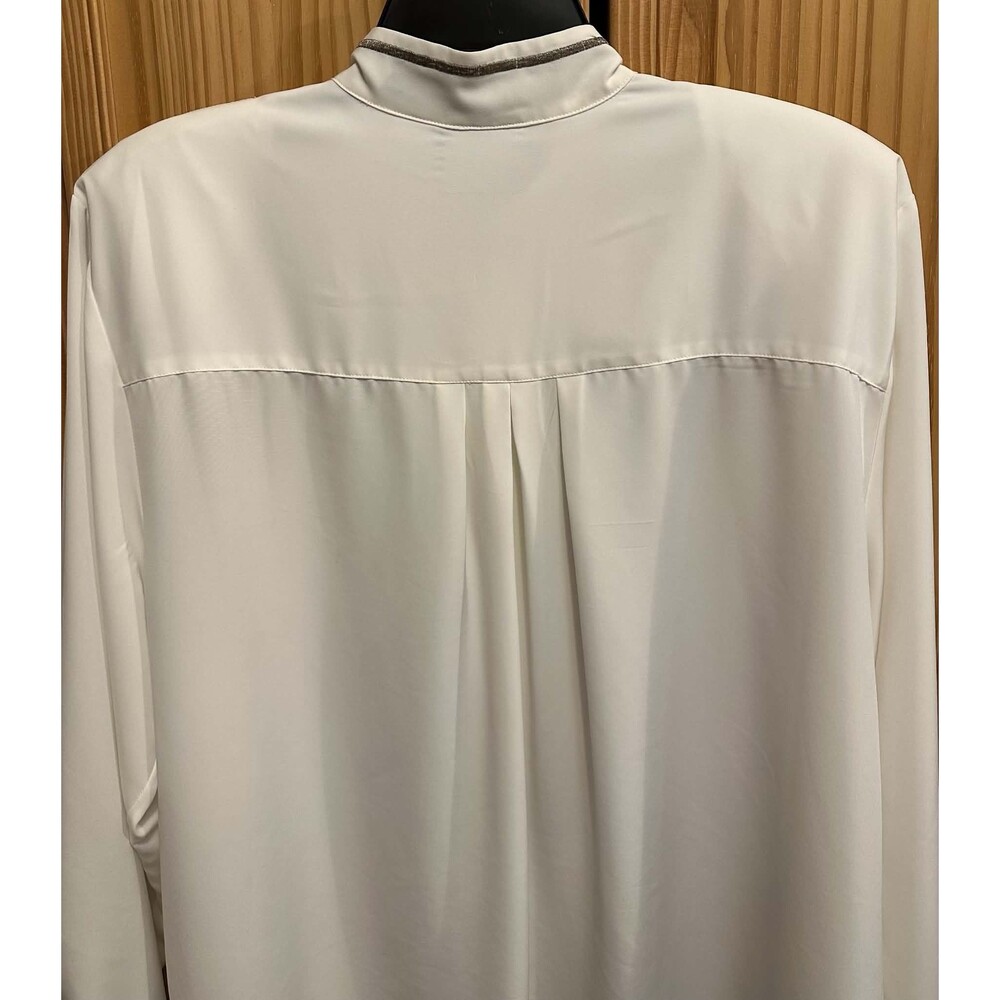 Womens Sz XLg Off White Cream Top By Jacqueline Penne Long Sleeve Button Up EUC - Picture 6 of 7